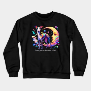 Greyhound And Crescent Moon Crewneck Sweatshirt